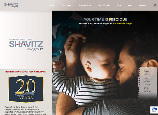 Shavitz Law Group homepage